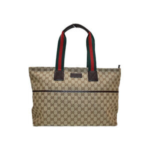 GUCCI Mothers Tote Bag Beige GG Canvas Leather Big